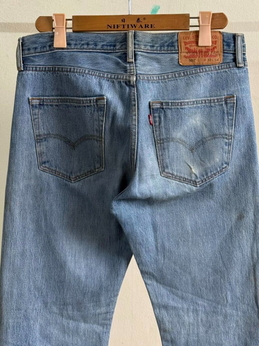 Vintage Button Fly Straight Leg Jeans - Picture 2 of 4